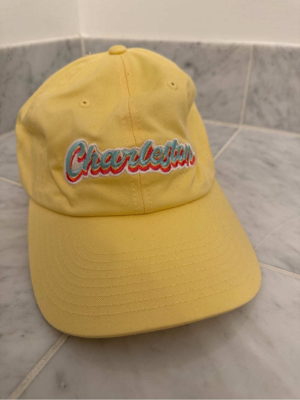 Charleston Embroidered Yellow Baseball Cap — Sewing Down South